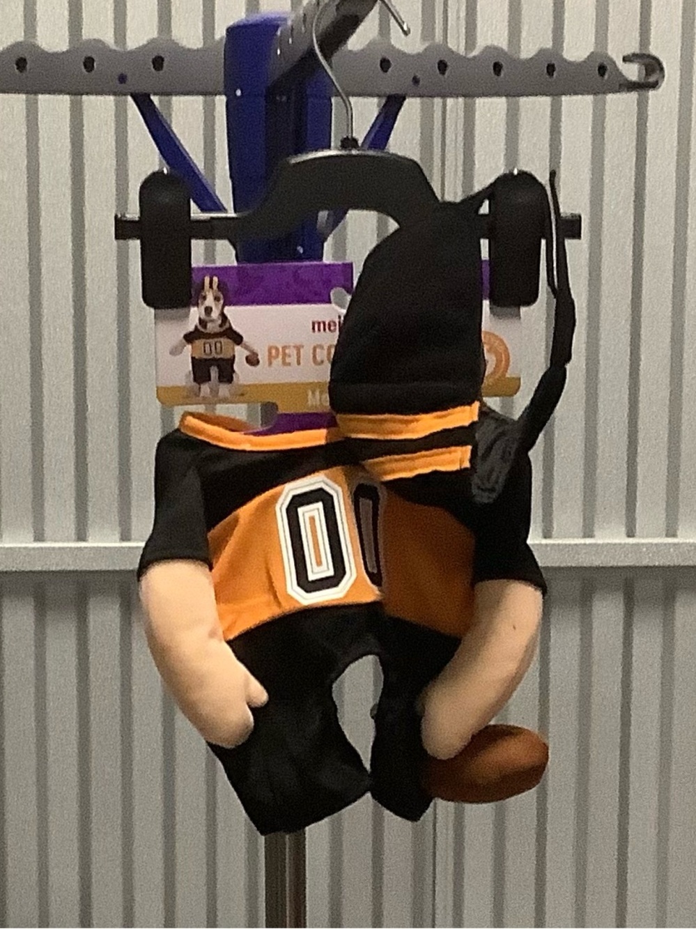 Black & Orange Sports Jersey Dog Costume with Hood and Number 00 size medium